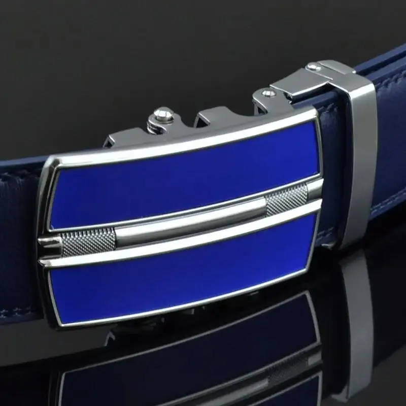 Famous Brand Business Belts Men High Quality Genuine Leather Luxury Waist Strap Blue Male Automatic Buckle Jeans Belts for Men