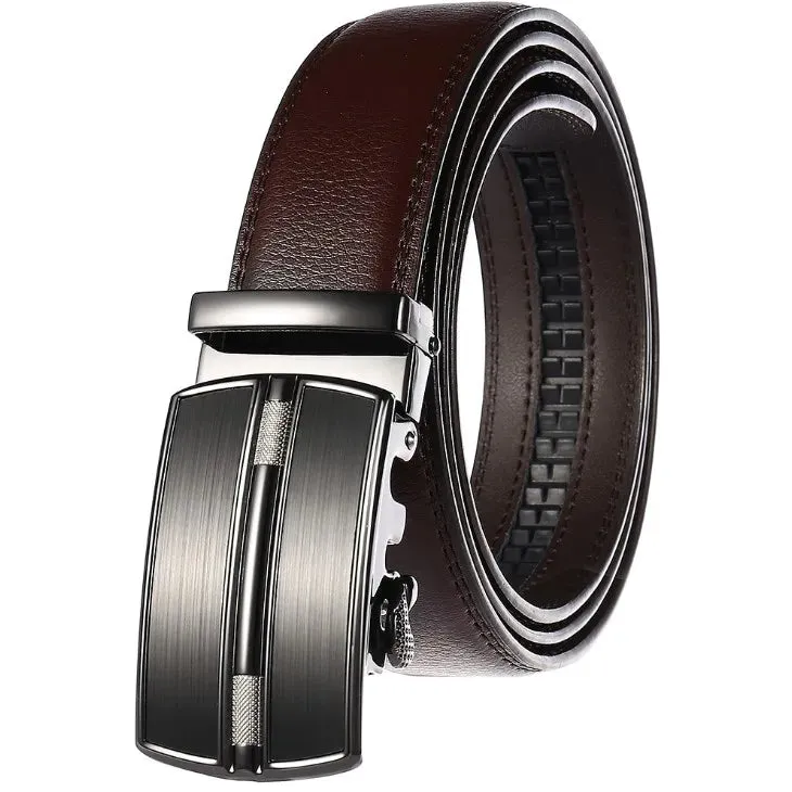 Famous Brand Business Belts Men High Quality Genuine Leather Luxury Waist Strap Blue Male Automatic Buckle Jeans Belts for Men