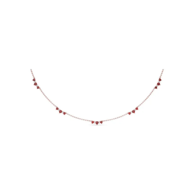 Fana Five Stone Ruby and Diamond Station Necklace