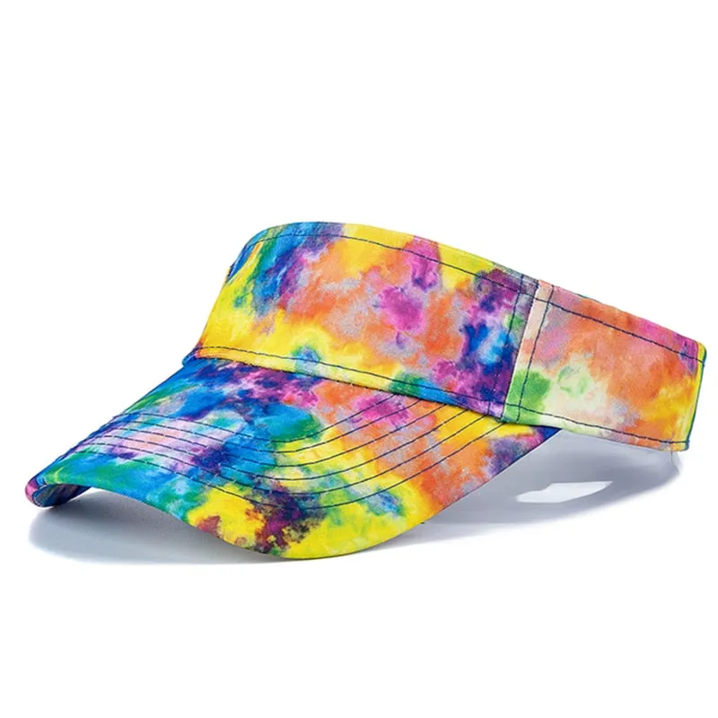 Fashion Women Tie Dye Cap Multicolor Irregular Print Baseball Cap Female Outdoor Streetwear Summer Caps Hats