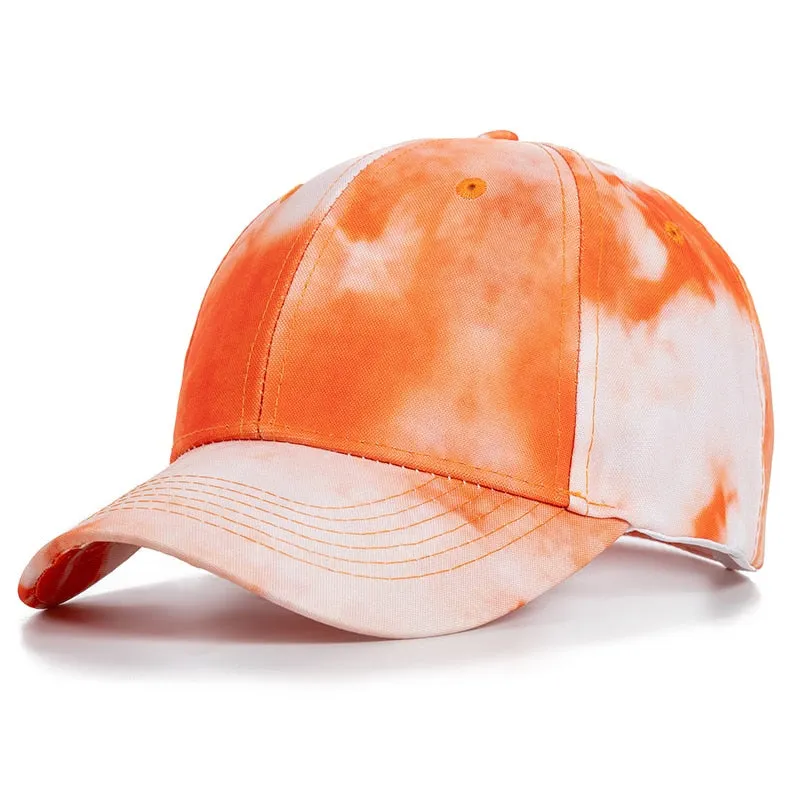 Fashion Women Tie Dye Cap Multicolor Irregular Print Baseball Cap Female Outdoor Streetwear Summer Caps Hats