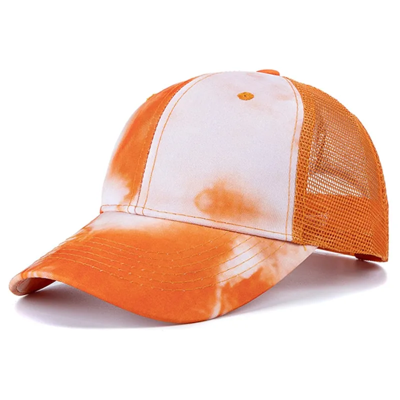 Fashion Women Tie Dye Cap Multicolor Irregular Print Baseball Cap Female Outdoor Streetwear Summer Caps Hats