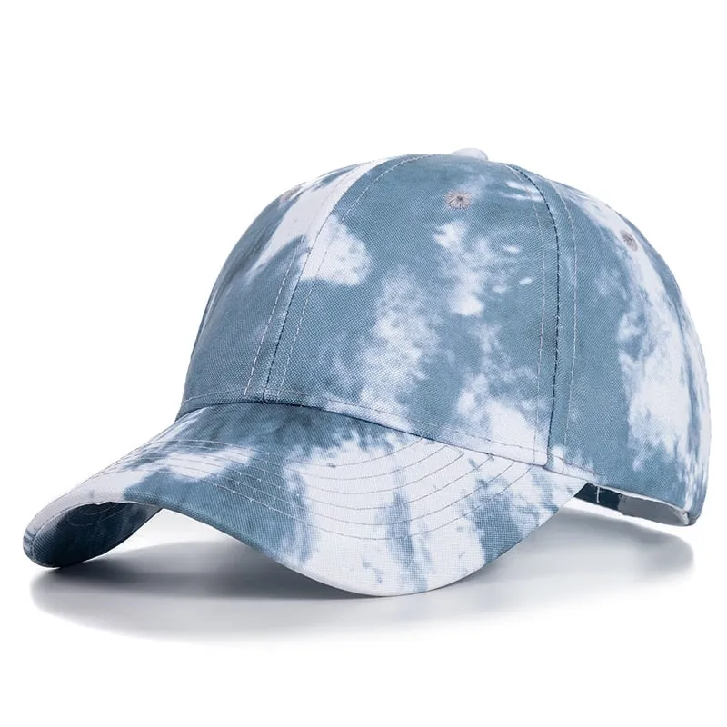 Fashion Women Tie Dye Cap Multicolor Irregular Print Baseball Cap Female Outdoor Streetwear Summer Caps Hats