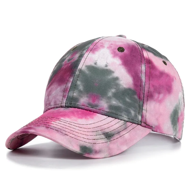 Fashion Women Tie Dye Cap Multicolor Irregular Print Baseball Cap Female Outdoor Streetwear Summer Caps Hats