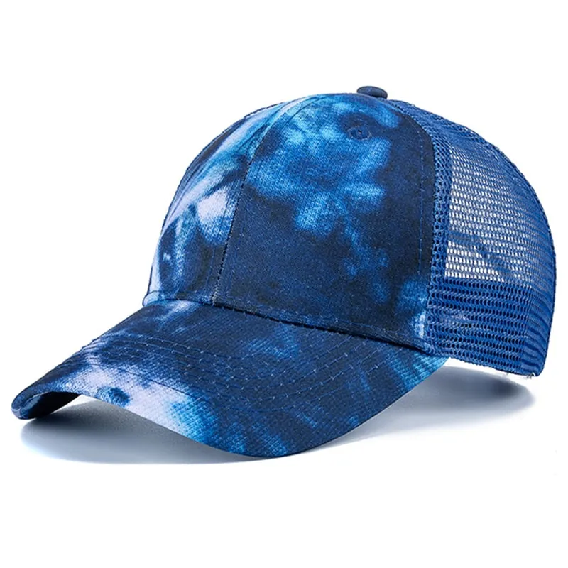 Fashion Women Tie Dye Cap Multicolor Irregular Print Baseball Cap Female Outdoor Streetwear Summer Caps Hats