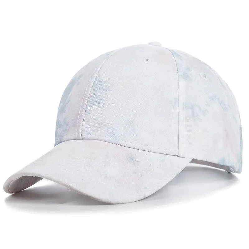 Fashion Women Tie Dye Cap Multicolor Irregular Print Baseball Cap Female Outdoor Streetwear Summer Caps Hats