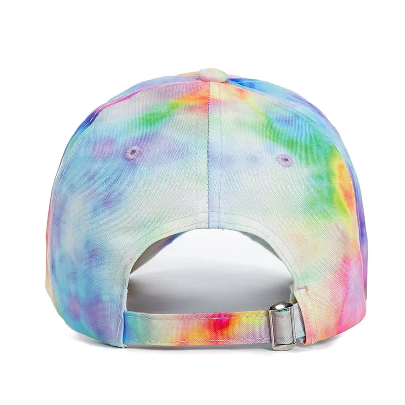 Fashion Women Tie Dye Cap Multicolor Irregular Print Baseball Cap Female Outdoor Streetwear Summer Caps Hats