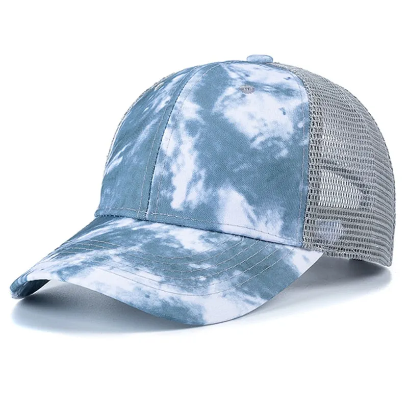 Fashion Women Tie Dye Cap Multicolor Irregular Print Baseball Cap Female Outdoor Streetwear Summer Caps Hats