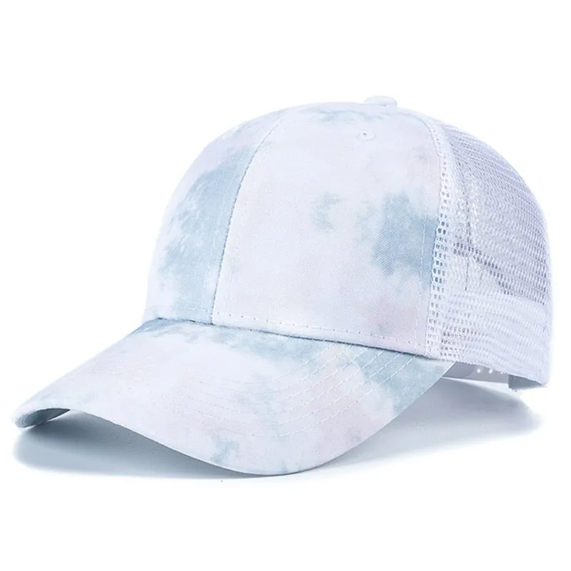 Fashion Women Tie Dye Cap Multicolor Irregular Print Baseball Cap Female Outdoor Streetwear Summer Caps Hats