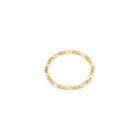 Figaro Chain Ring | Solid 14k Gold