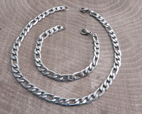 Figaro Chain Stainless Steel Necklace