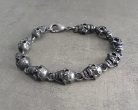 Flat Skull Pewter Bracelet