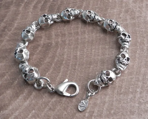 Flat Skull Pewter Bracelet