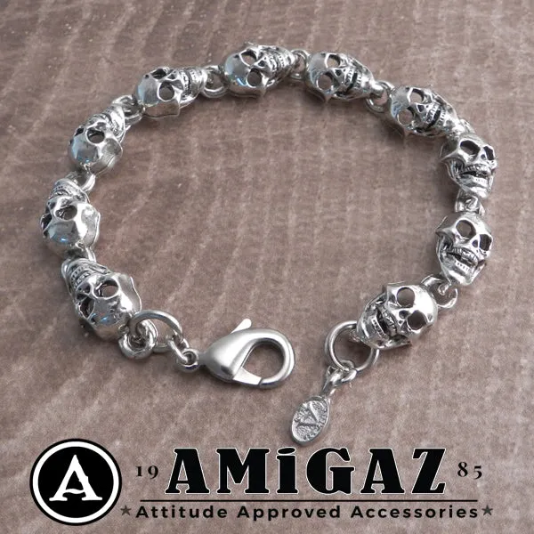 Flat Skull Pewter Bracelet