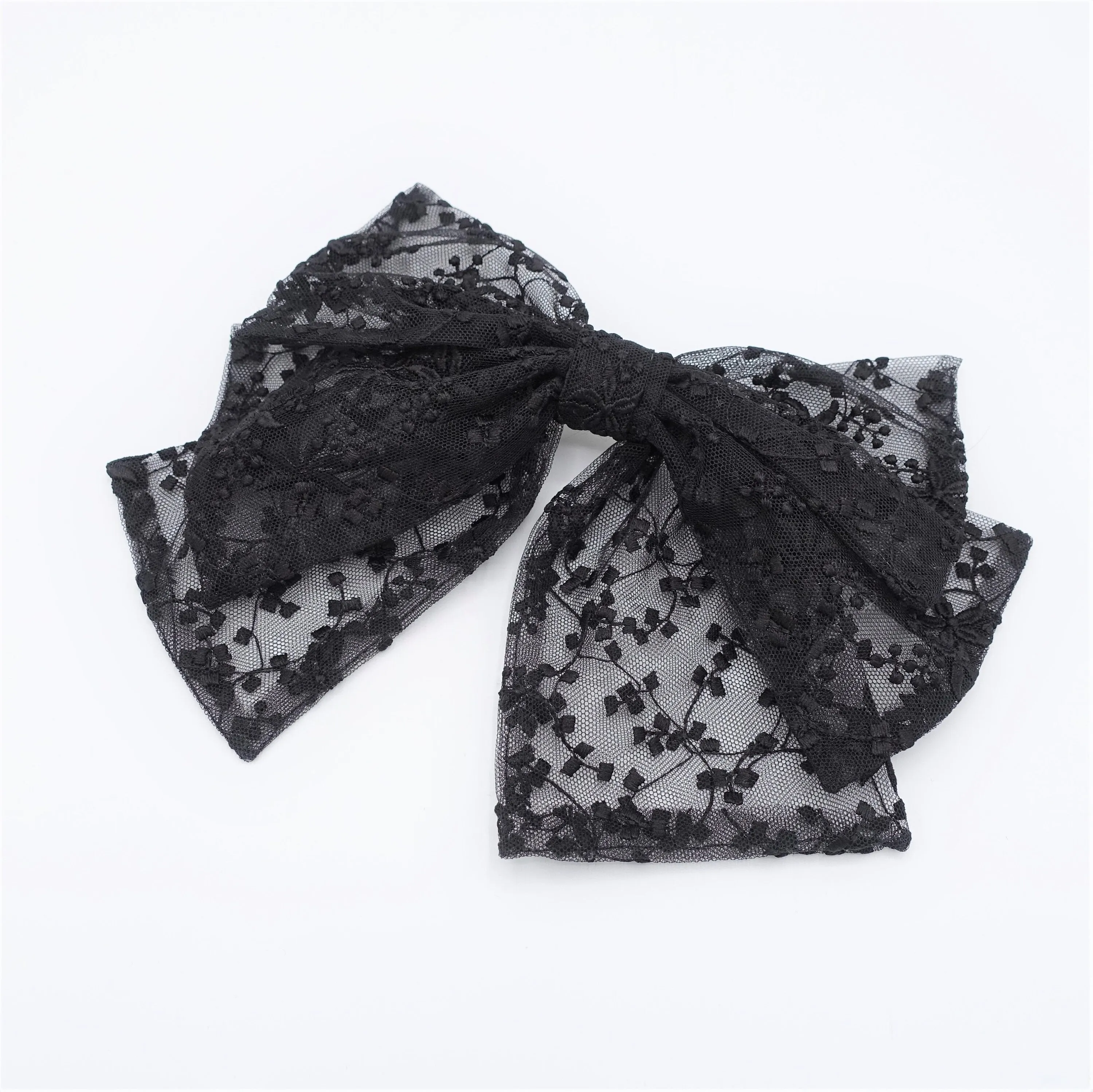 floral lace hair bow layered hair accessory for women