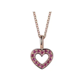 Gemondo Rose Gold Plated Sterling Silver Ruby Heart Pendant