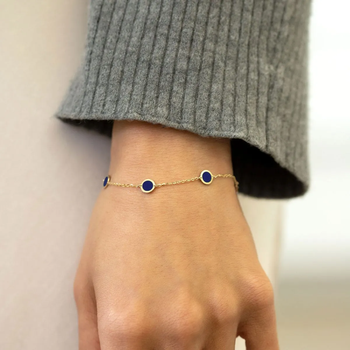 Gemstone Circle Bracelet Lapis Lazuli