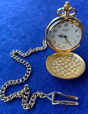 Gents Fashion Plain Quartz Gilt Pocket Watch - Free Personalised Engraving