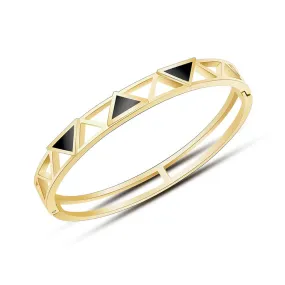 Geometric Triangle Hollow Bracelet in 18k Gold Plated Titanium Steel - Stylish Hand Jewelry for Women