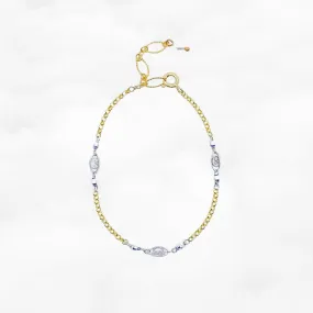 Gold and Silver Auspicious Chain Bracelet