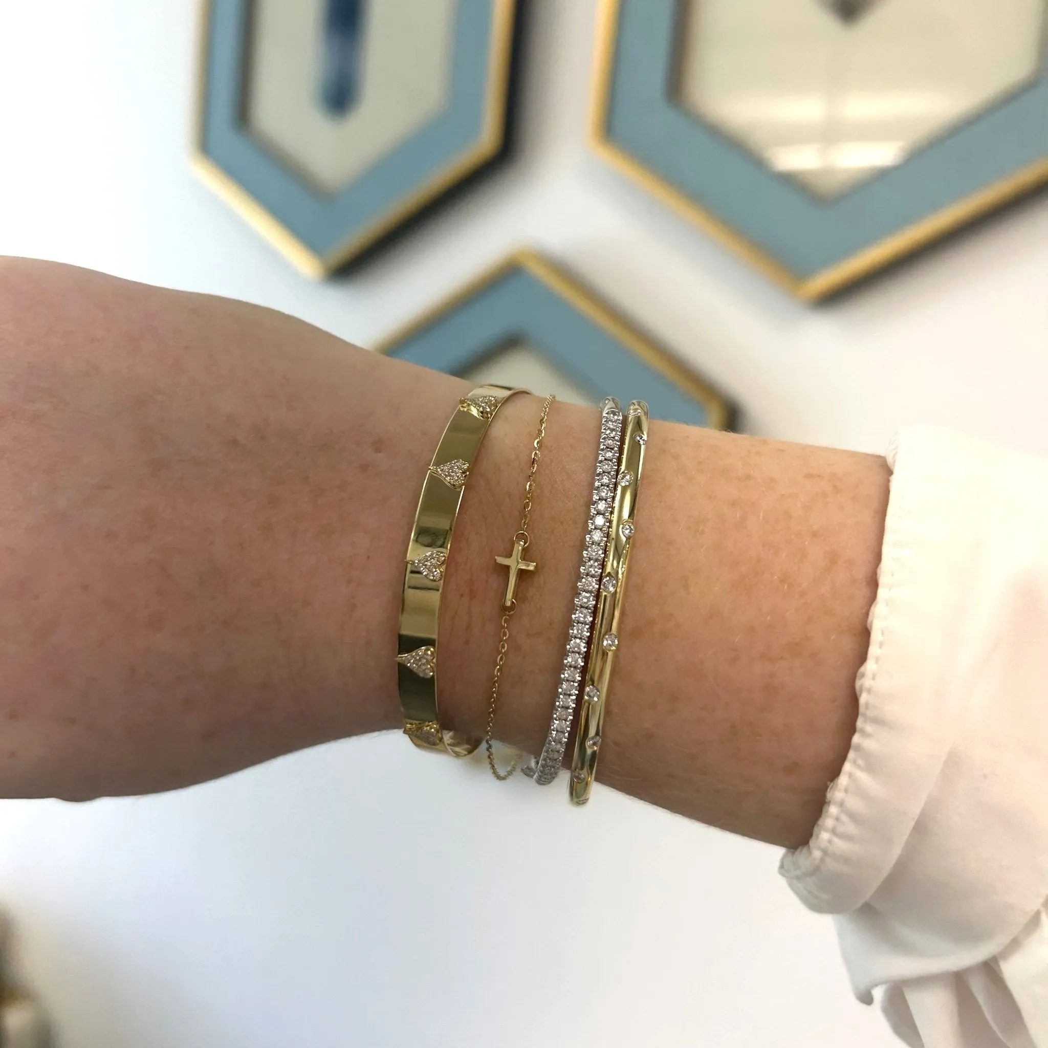 Gold Mini Cross Bracelet