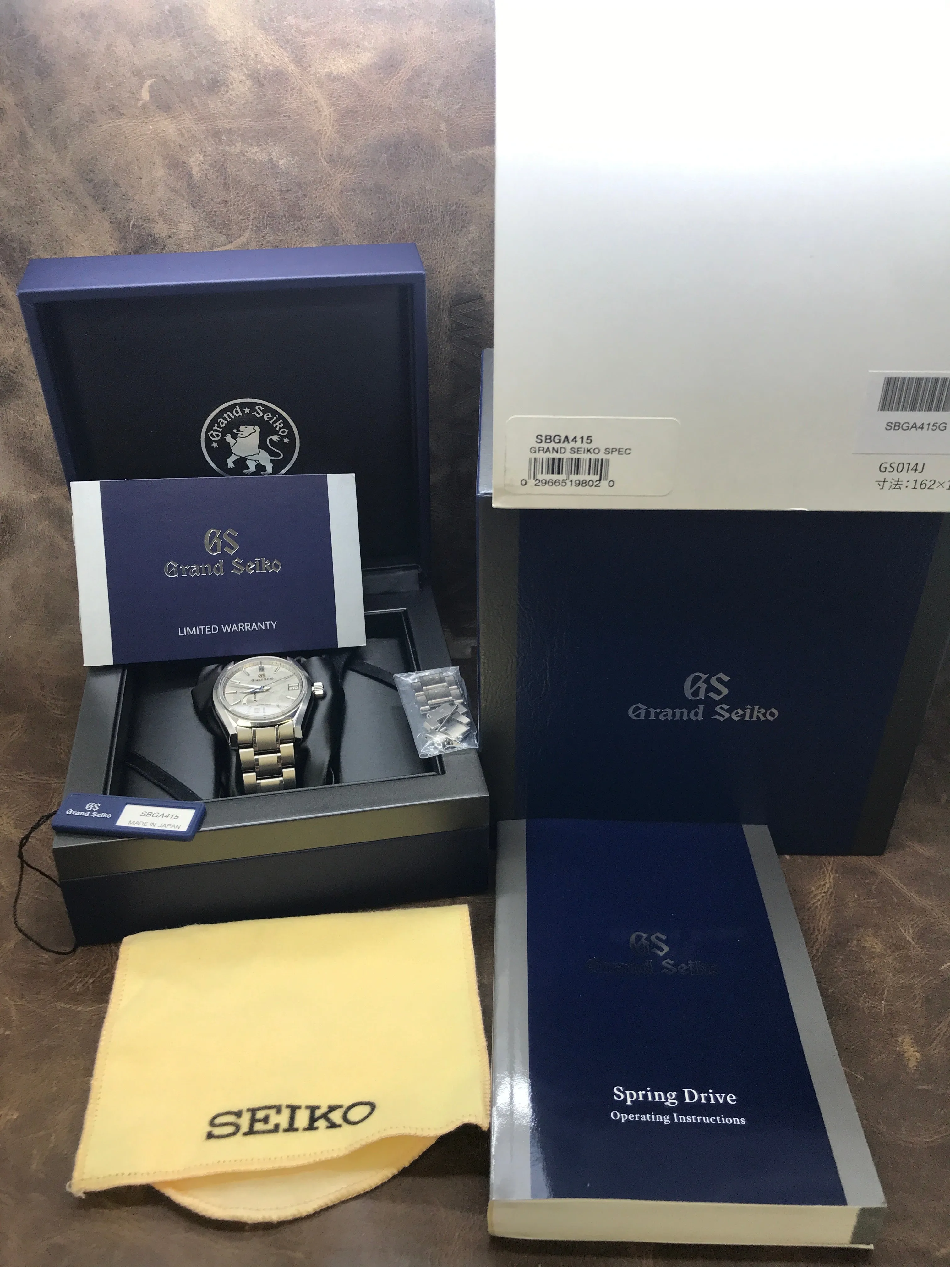 Grand Seiko Spring Drive SBGA415 Silver Dial Automatic Men's Watch