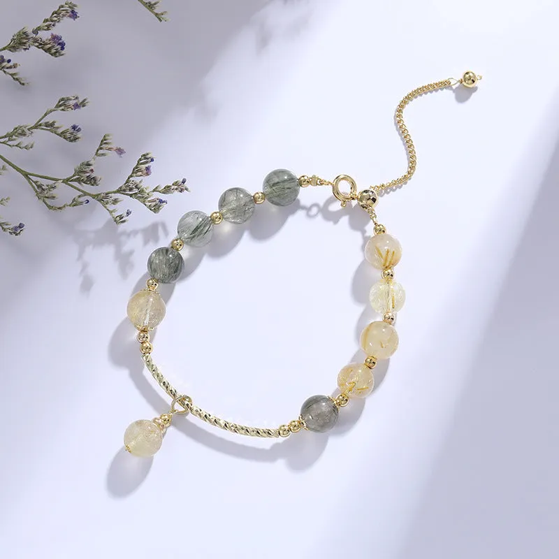 Green Crystal Hair Bracelet for Wealth and Elegance