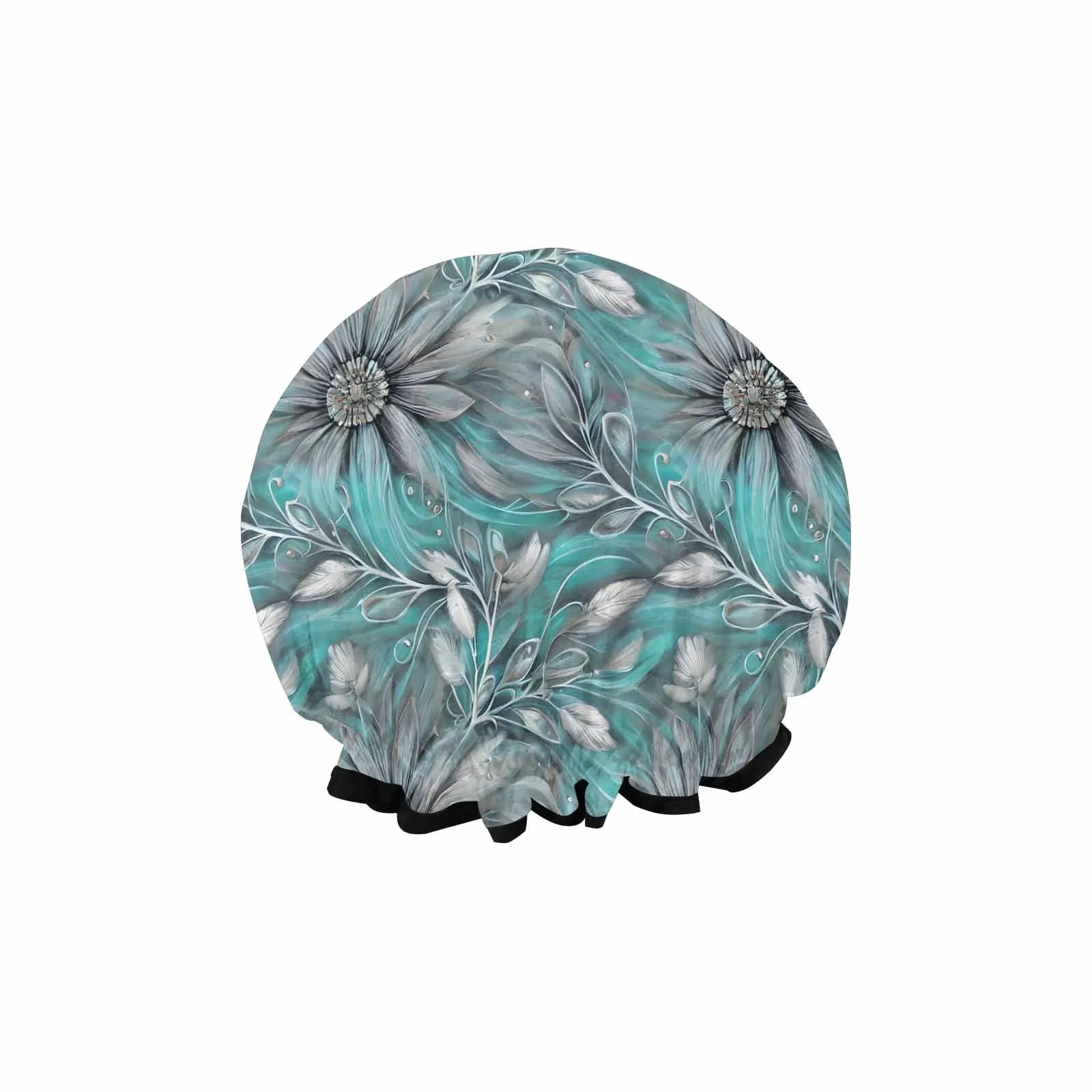 Green Elegant Floral 50  Shower Cap