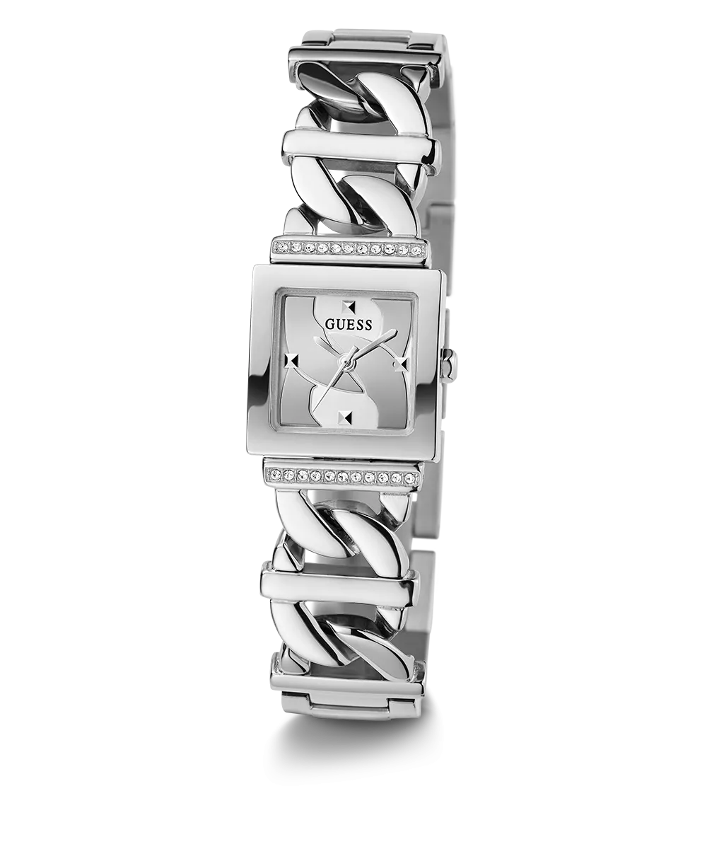 GUESS Ladies Silver Tone Silver Analog Watch