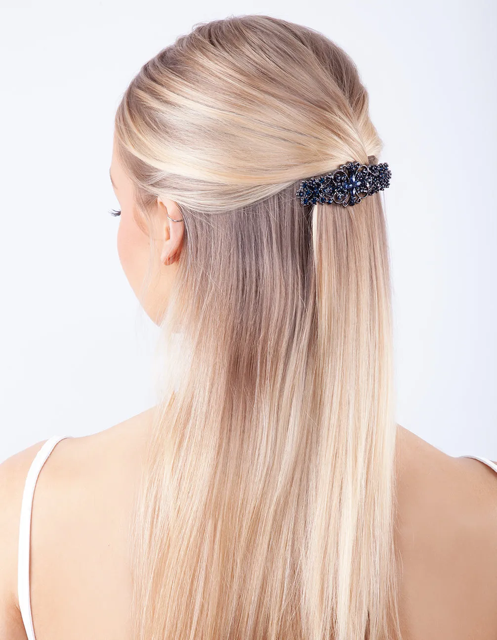 Gunmetal Blue Deco Hair Clip