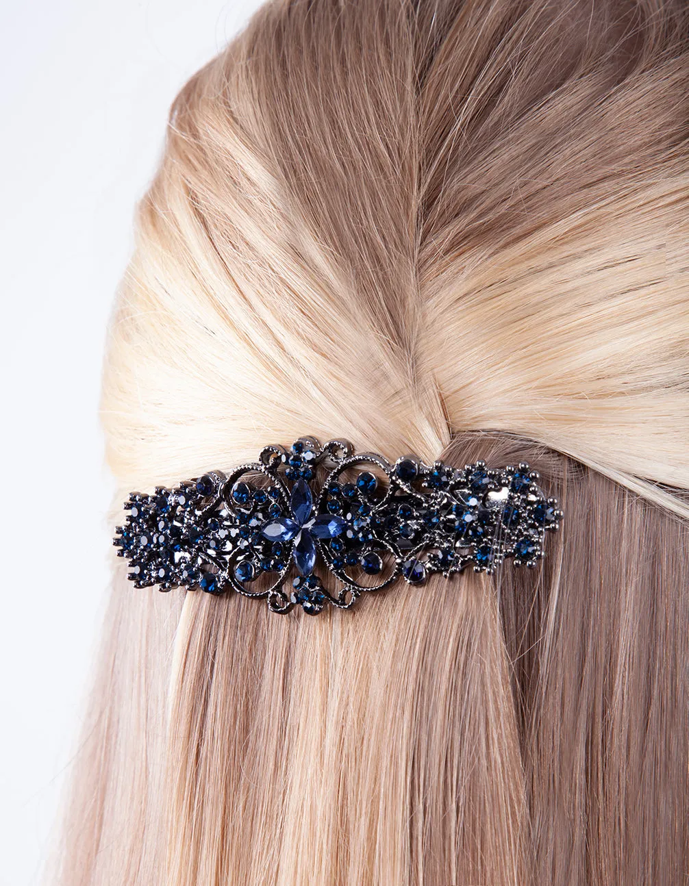 Gunmetal Blue Deco Hair Clip