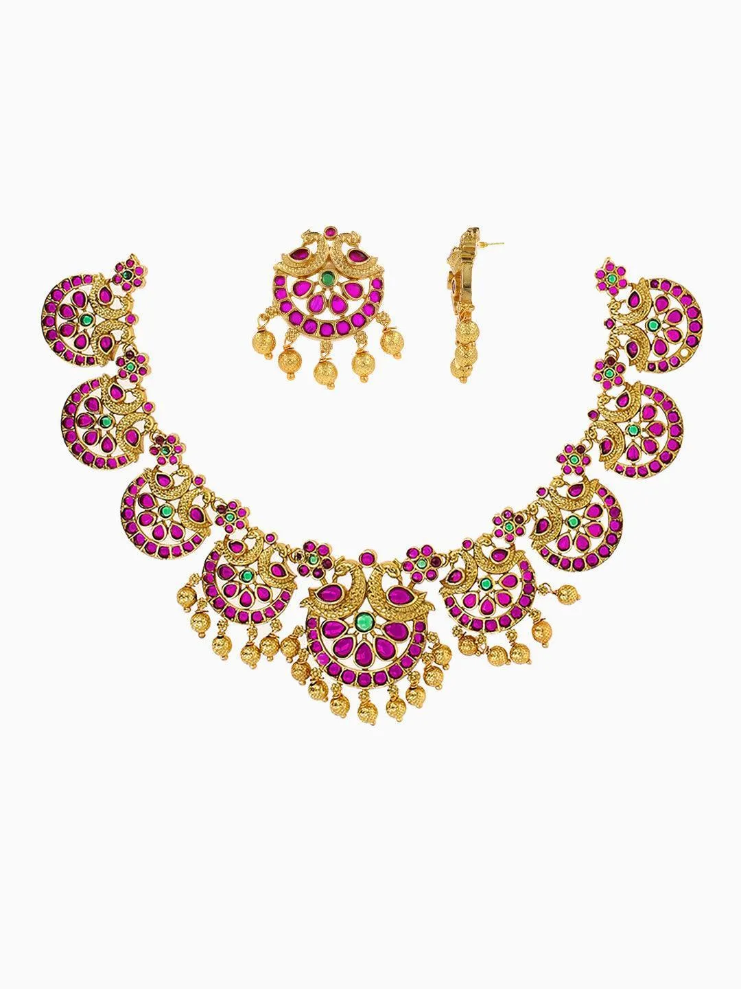 Halfmoon Kempu Jewellery Set