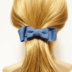 Handmade Denim Jean layer bow French hair Barrettes