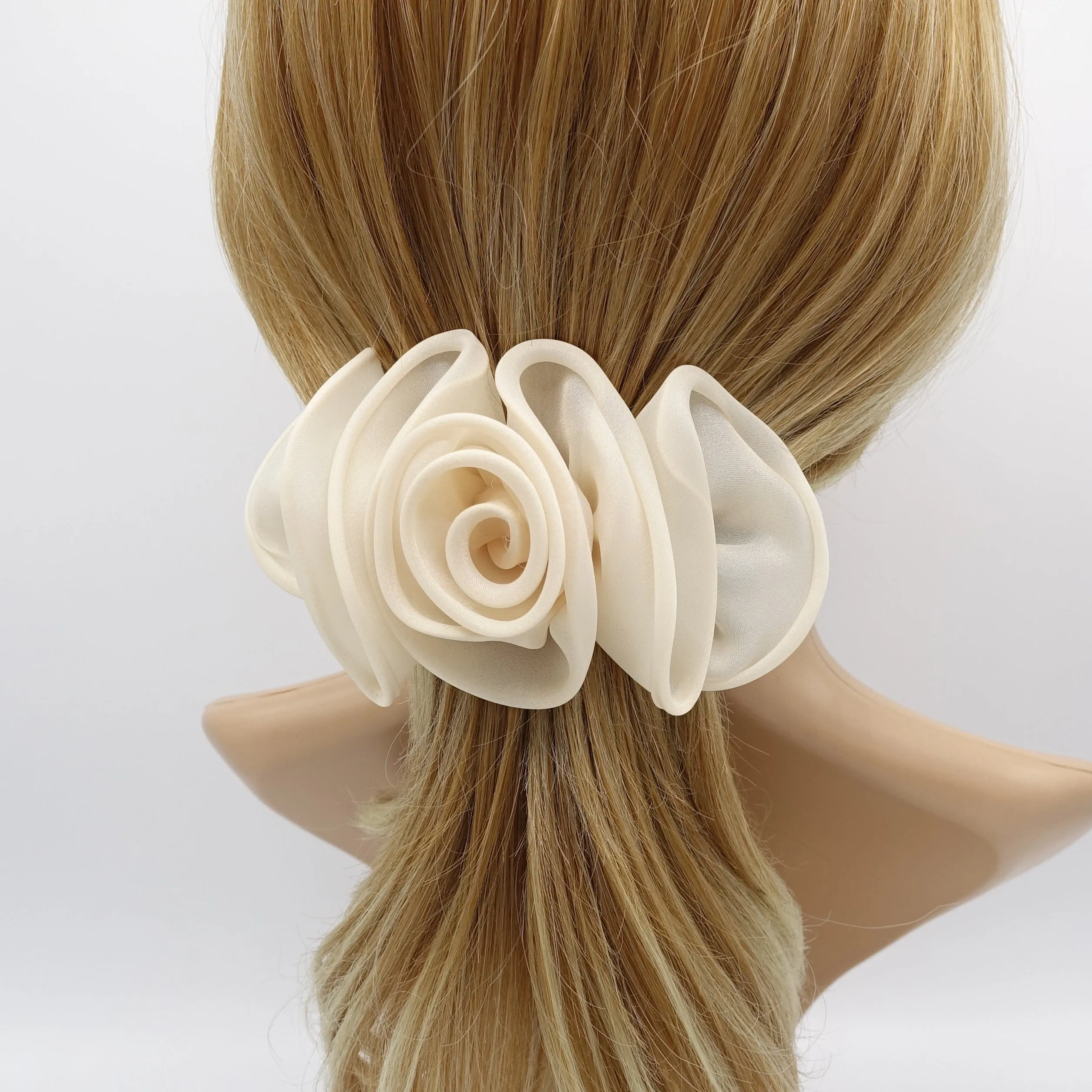 handmade organza flower hair barrette