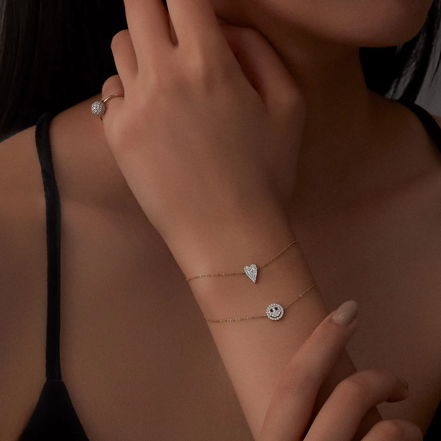 Happy Face Diamond Bracelet