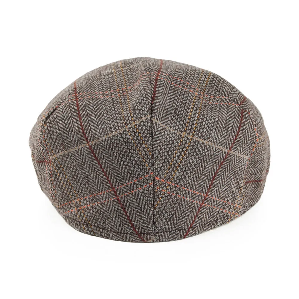 Hats Tweed Flat Cap Brown-Grey Wholesale Pack