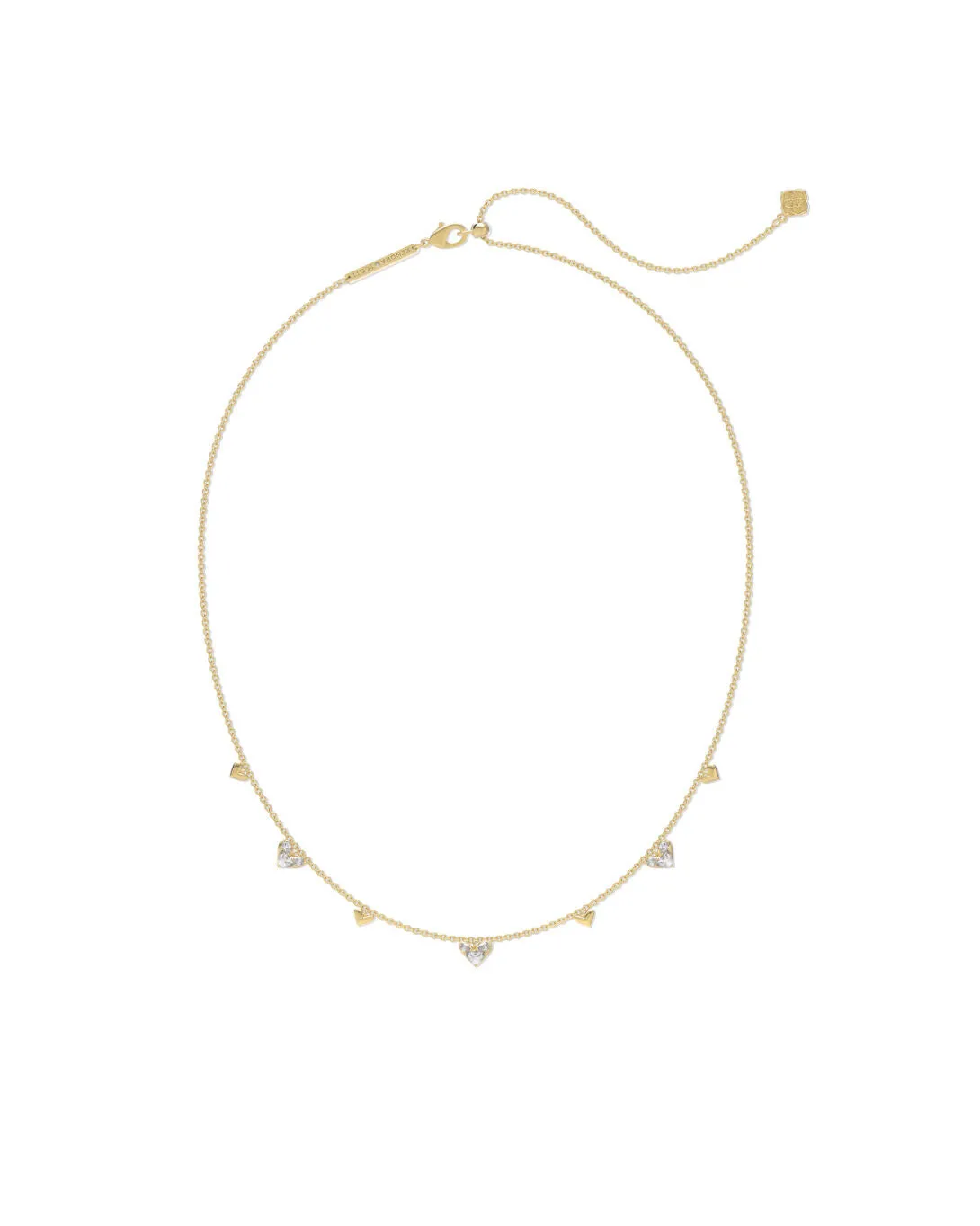 Haven Heart Crystal Choker Necklace Gold - White Crystal