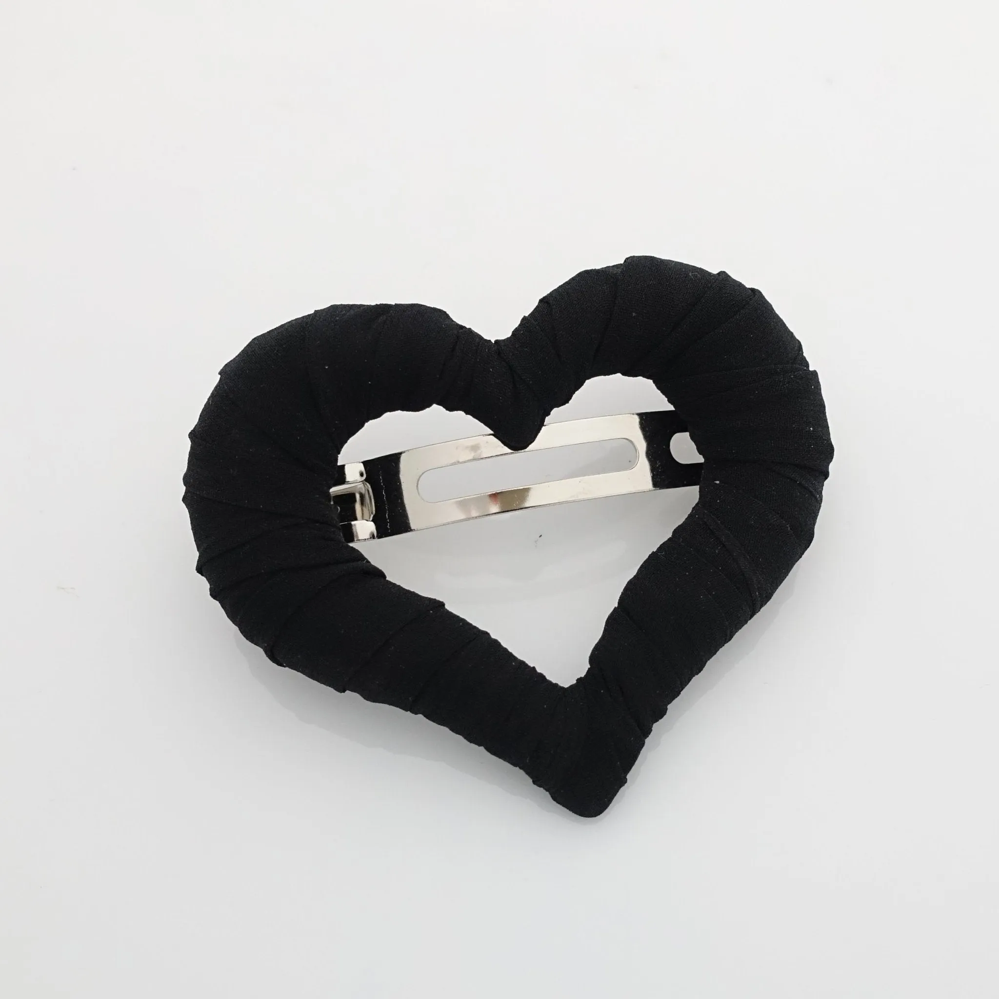 heart hair barrette fabric wrapped clip woman casual hair accessories