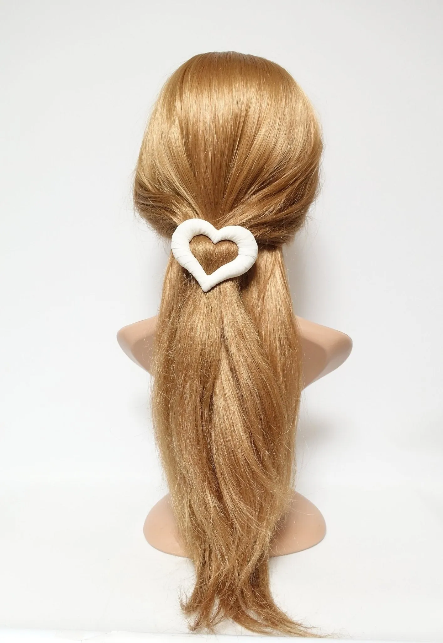 heart hair barrette fabric wrapped clip woman casual hair accessories