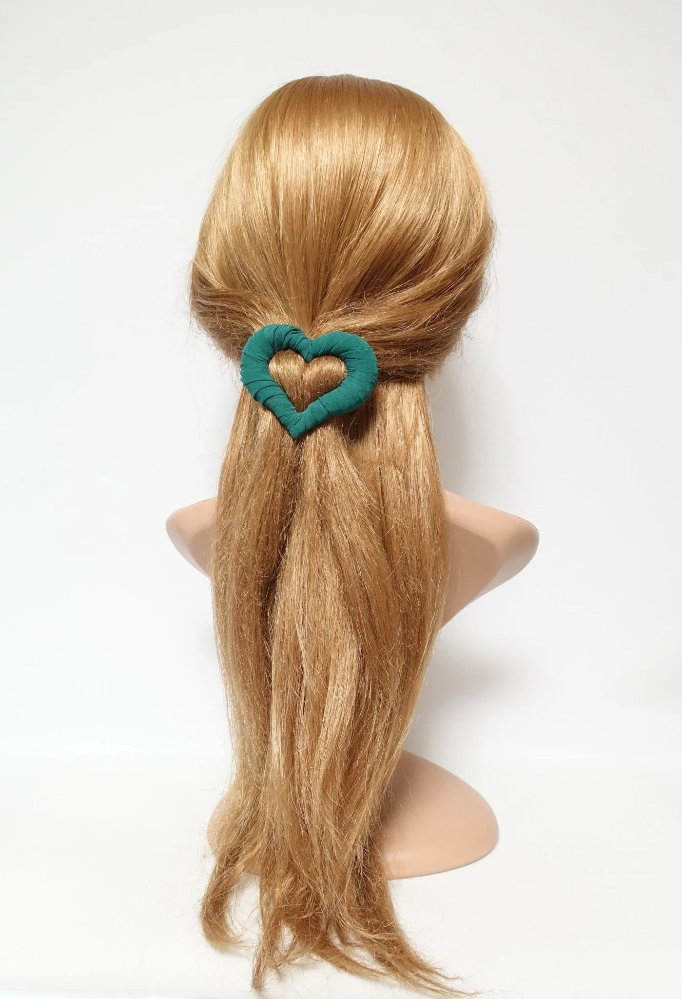 heart hair barrette fabric wrapped clip woman casual hair accessories