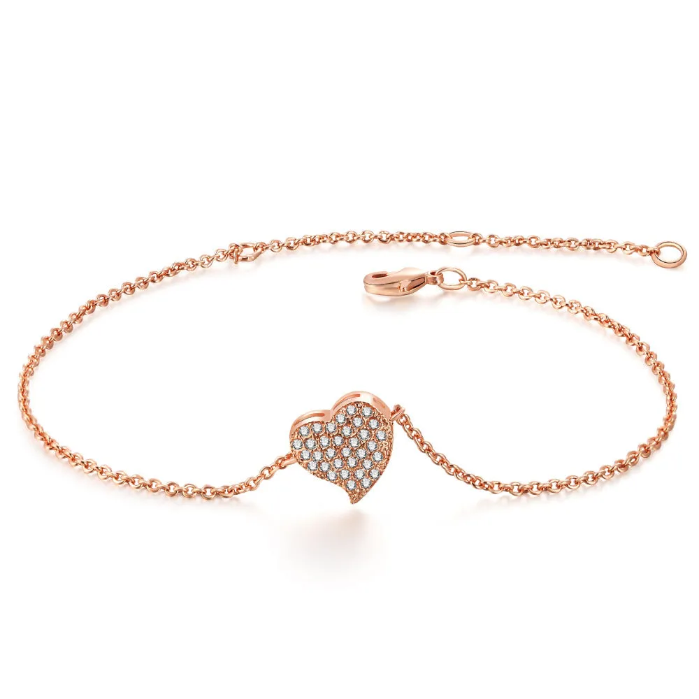 Heart-shaped chain bracelet