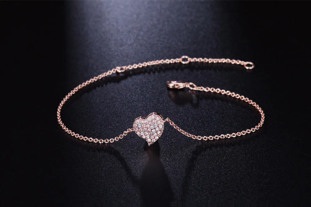 Heart-shaped chain bracelet