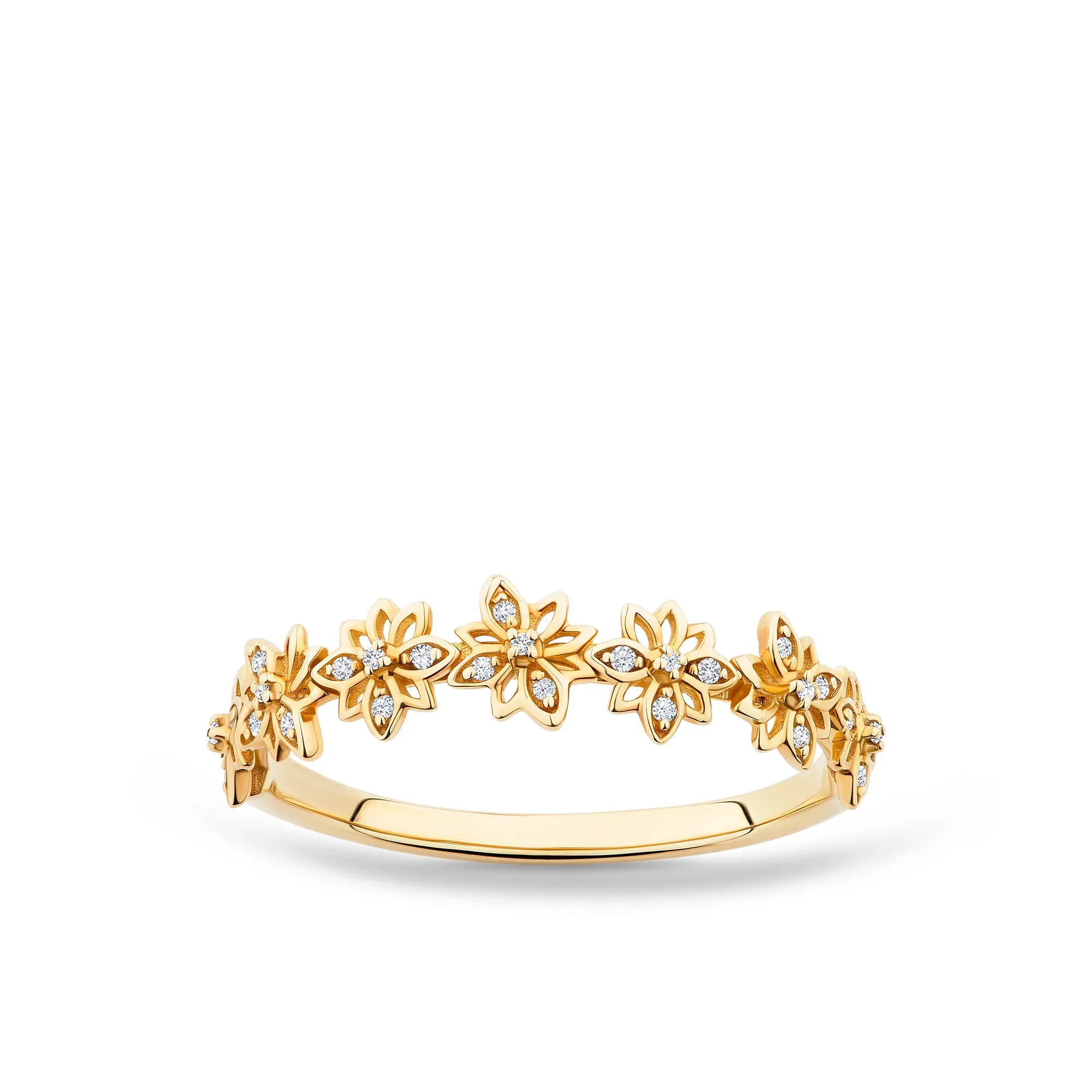 Helia™ Diamond Flower Ring in 9ct Recycled Gold