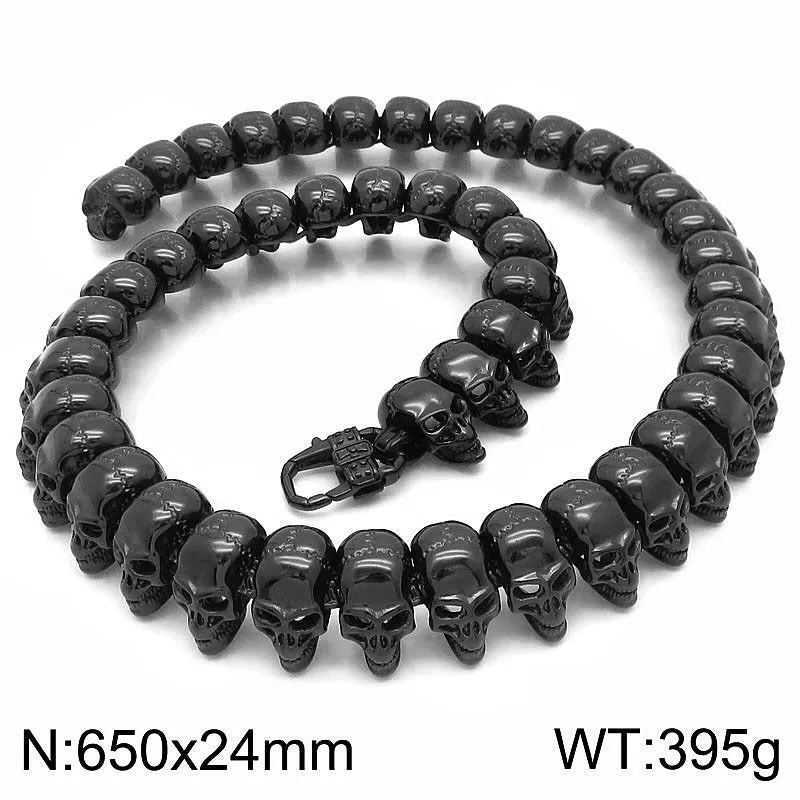 Hip Hop Skull-Inspired Titanium Steel Bracelet for Men, Unique Glossy Ghost Head Stainless Steel Hand Jewelry