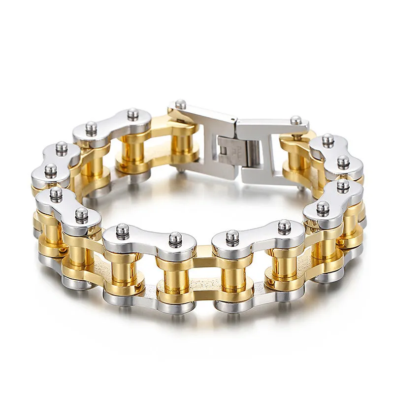 Hip-Hop Wind Bike Men's Titanium Steel Bracelet - European & American Style