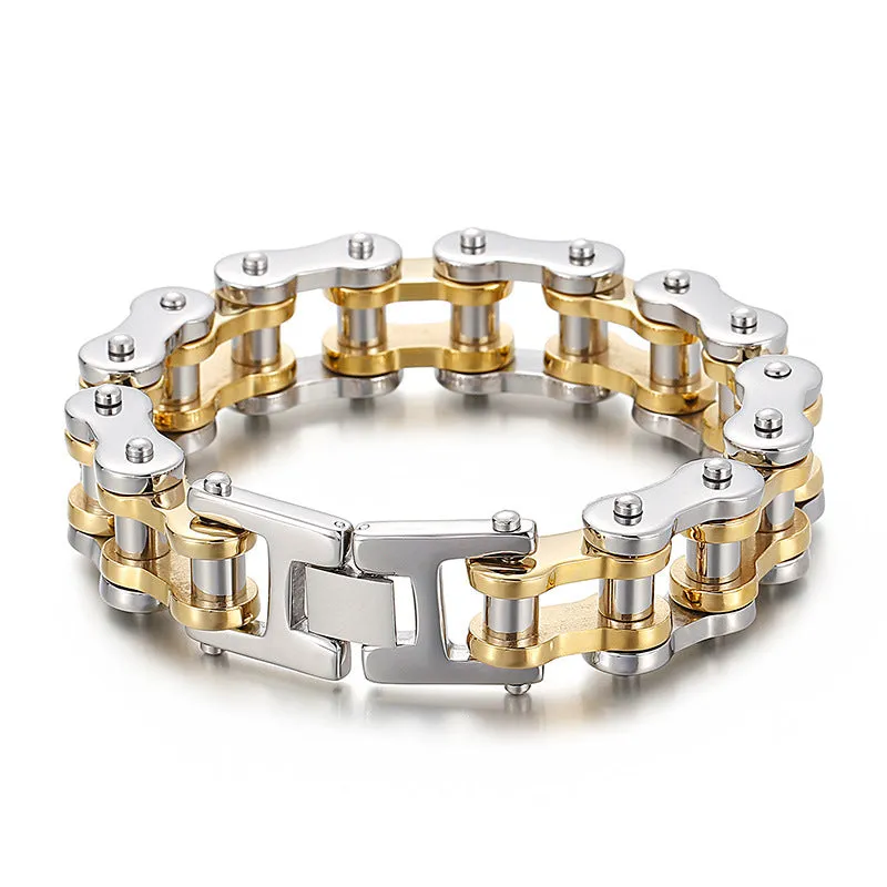 Hip-Hop Wind Bike Men's Titanium Steel Bracelet - European & American Style