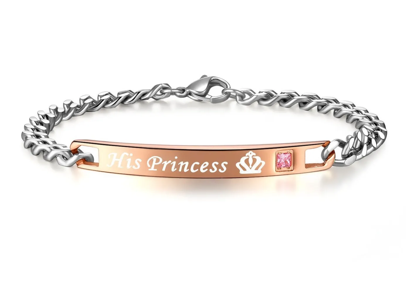 His & Hers Matching Set Her Prince and His Princess Couple Bracelets, Valentine, Anniversary, Wedding, Promise, Engagement Gift