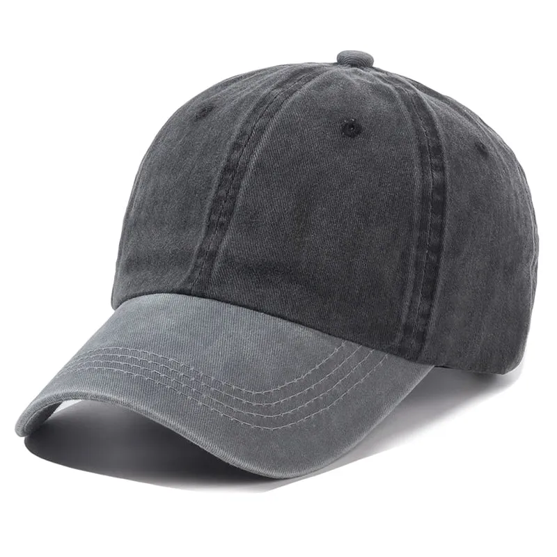 Hot Unisex Cap Two-color Stitching Washed Cotton Baseball Cap Men & Women Casual Adjustable Outdoor Trucker Hats Dropshipping