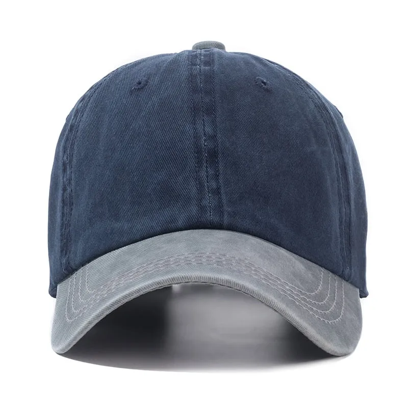 Hot Unisex Cap Two-color Stitching Washed Cotton Baseball Cap Men & Women Casual Adjustable Outdoor Trucker Hats Dropshipping