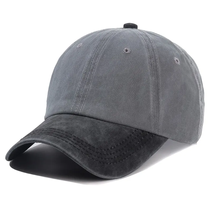 Hot Unisex Cap Two-color Stitching Washed Cotton Baseball Cap Men & Women Casual Adjustable Outdoor Trucker Hats Dropshipping